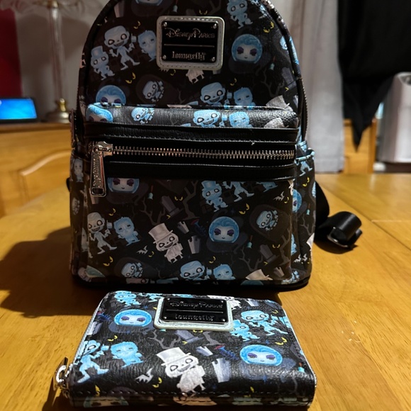 NWT, Disney Parks Loungefly, Funko pop, Haunted Mansion, mini backpack & wallet